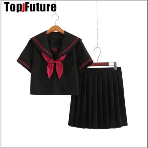 Women Embroidery Orthodox Japanese student school uniform JK Uniform suit BAD GIRL cosplay sailor suit class suit top shirt
