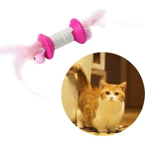 1PCS Christmas Cat Play Toy Roller Bell Fake Feather Cat Training Toy Pet Play Toy Cat Funny Toy Interactive Toys Accessories
