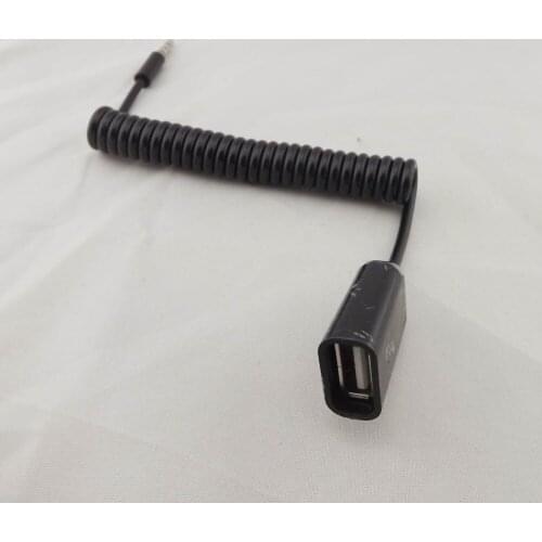 10pcs USB 2.0 Female To 3.5mm 4 Pole Male Audio Retractable/Spring AUX Input Cable 90cm