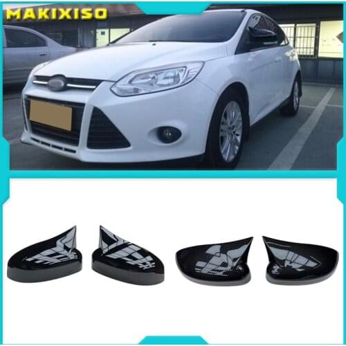 2pcs/Set Car Door Side Mirror Cover Replacement Parts For Ford Focus