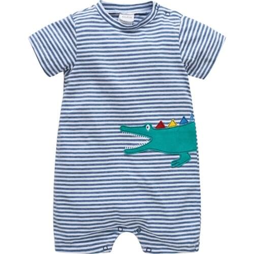 2020 New Born Baby Boys Girls Cartoon Clothing Summer Thin Short Sleeve Rompers Infant Animal Costumes Baby Clothes