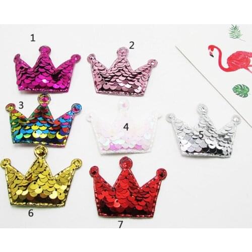 25pcs/lot 5.5*3.8cm shiny Flip shiny crown childrens headwear and hair accessories baking insert decorative accessories