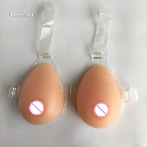 800g/pair realistic Silicone Breast Transvestite Forms Full Fake Boobs Bra straps Cross dresser C Cup