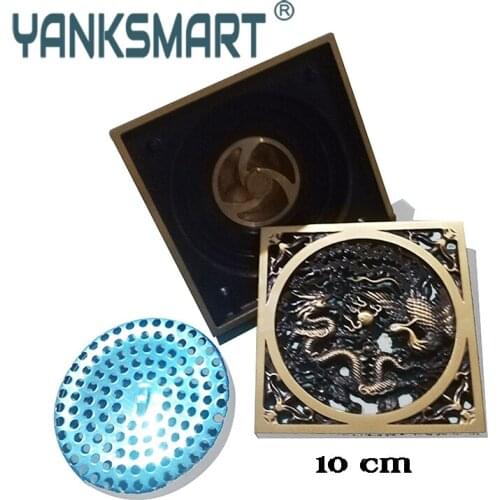 Antique Brass Dragon And Phoenix Floor Drain Luxury Antique Brass Bathroom Floor Drain Filter Sink Strainer Waste