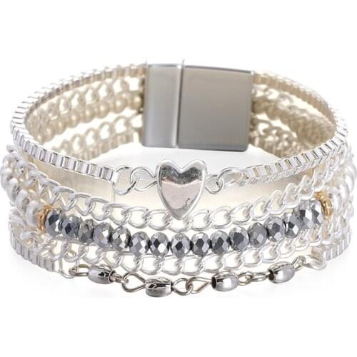 Boho Beads Multi Layered Bracelets For Women Bohemian Crystal Seed Beads Bracelets African Jewelry Pulseras Mujer