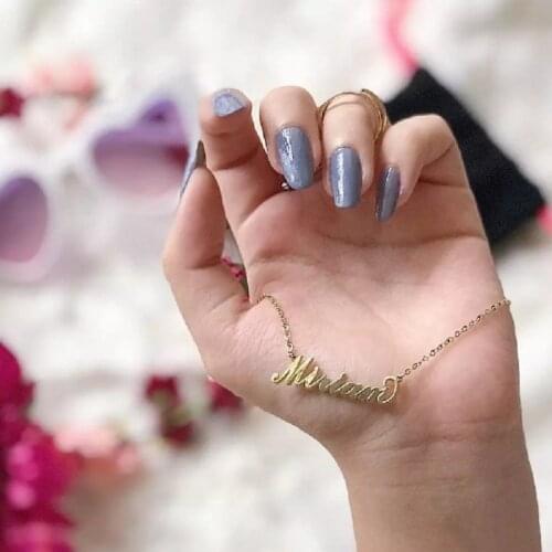 Long necklace with personality Golden choker necklace custom name woman pendant Stainless steel charm ladies jewelry Couple gift