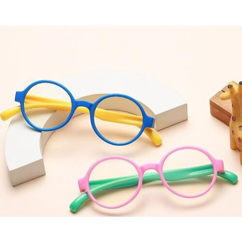 Double Color Silicone Frame Kids Computer Eyeglasses Anti-Blue Light Glasse Anti Radiation UV400 Children Video Gaming Glasses