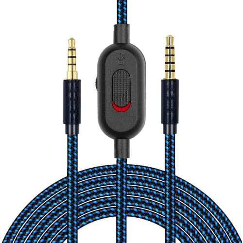 OFC Replacement Braided Cable Extension Cord With Volume Control Inline Mute Clip For Logitech Astro A10 A30 A40 TR A50 Headsets