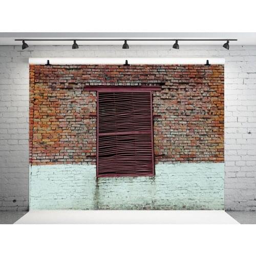 VinylBDS Red Brick Wall Photo Studio Background Cloth Door Photography Backdrop Microfiber Wrinkle Free Photography Backdrop
