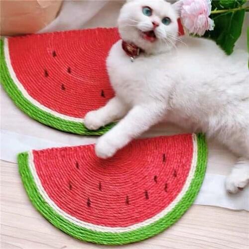 Watermelon Scratching Board Cat Mat Pad Wear Resistant And Breathable Sisal Cat Scratcher Mat Grinding Claw Toy Pet Supplies
