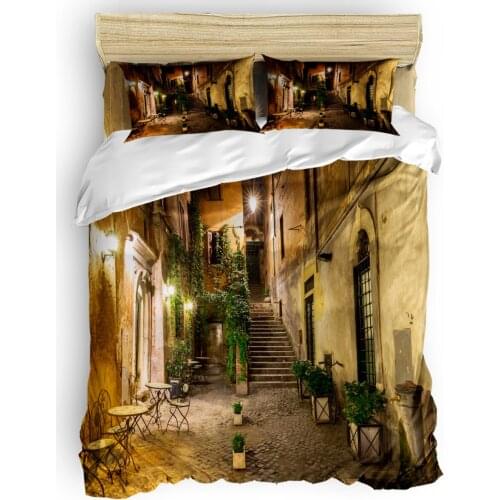 House Building Civil Nostalgic Houses Chair Italy Duvet Cover Set 2/3/4pcs Bedding Set Bed Sheet Pillowcases Cover Set