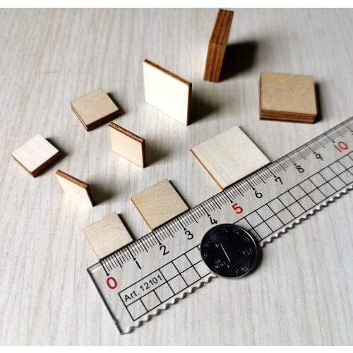 50 Pcs 13*13*2mm Square Wood Game Chess Pieces For Wargame Counter Board Games DTY Chess Accessory