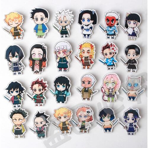 COSTAR Hot Anime Demon Slayer Tanjirou Nezuko Zenitsu Shinobu Brooch Pin Plastic Badge