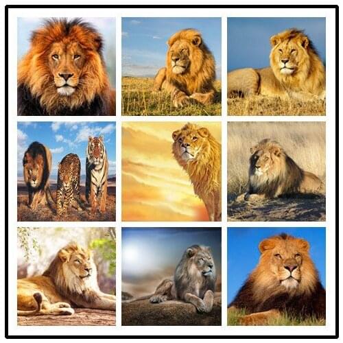 LIPHISFUN Needlework Home Decoration Diamond Painting 5d Diamond Embroidery Drill Full Square/round Lion Animal