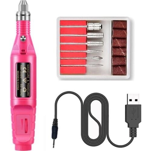 Nail Polisher Pen Type Electric Grinder Set Drill Bit Polishing Machine Kit RXJC