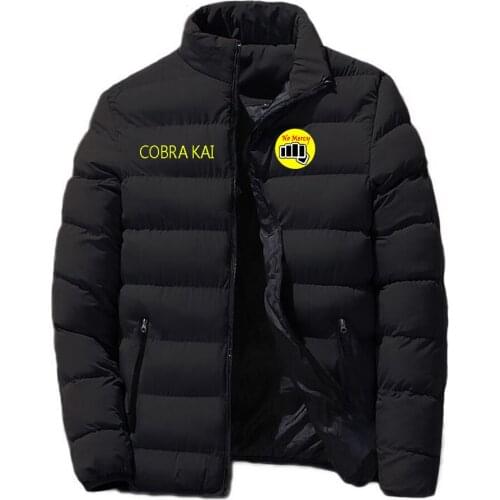 Fashion Cobra Kai No Mercy 2021 New Trend Zipper Cotton Clothing Winter Snowy Day Warm Style Male Classic Tops Jacket Coats