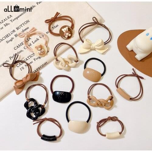 Autumn Winter New Korean Sweet Milk Tea Color Brown Acrylic Chain Twist Hair Clip Hair Accessories for Women Girls 2021 New