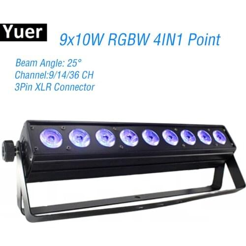 New 9x10W RGBW 4IN1 Pixel LED Wall Washer Light Running Horse Point Control DJ Disco Lights Sound Party Club Bar Wash Wall Light