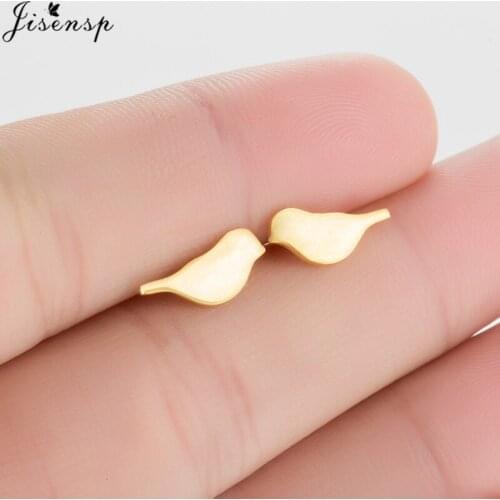 Jisensp Tiny Cute Animal Birds Stud Earrings for Women Party Jewelry Earings Metal Geometric Earrings boucle d'oreille femme