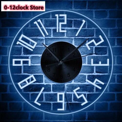 Roman Numeral Color Changing Modern Wall Light LED Neon Clock with LED Backlight Acrylic Night Lamp Kid Room Nursery Saat