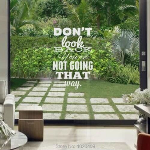 Glass decorate products Nordic exclusive custom Inspirational text sticker pattern green PVC wall stickers Fros003