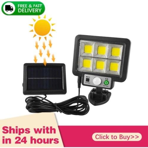 1pcs 72 COB Solar Led Street Lights Outdoor Security Light Wall Lamp Waterproof PIR Motion Sensor Smart Remote Control Lamp