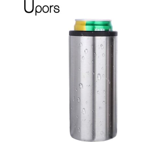 UPORS Skinny Can Cooler 12oz Double Wall Insulated Vacuum Bottle Holder Stainless Steel Slim Beer Bottle Cold Keeper