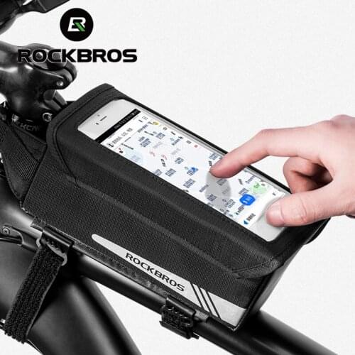 ROCKBROS Cycling Bike Bag Phone MTB Road Magnetic Front Bag TPU Touch Screen Rainproof Bike Bicycle Bag Bike Bicycle Accessories