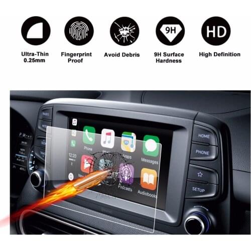 RUIYA Car Navigation Screen Protector For Kona Low Configuration 7 Inch 2018 GPS Touch Center Display Auto Interior Stickers