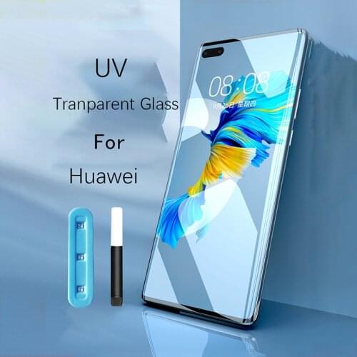 UV Liquid Full Glue Tempered Glass For Huawei P40 P30 P20 Mate 30 20 Pro lite For Huawei Honor 30 P40 Pro Plus screen protector