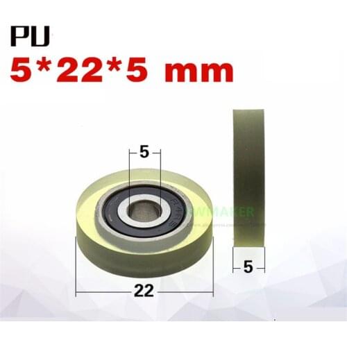 1pcs 5*22*5mm Misumi Japan flat 625 bearing rubber-clad wheel/pulley, silent guide wheel, elastic rolling wheel