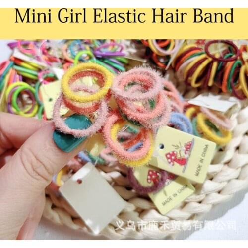 Mini Kid Hairy Colorful Plush 10pcs Scrunchie Toddler Elastic Hair Rings Basic Children Headwear Little Girls Accessories