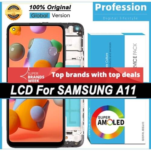100% Original 6.4'' Super AMOLED Display for Samsung Galaxy A11 A115F A115F/DS Full LCD Touch Screen Digitizer Repair Parts