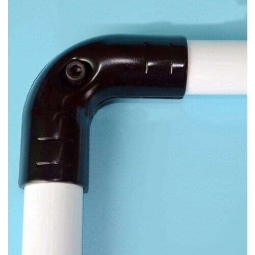 28mm L shape Pipe Connector Shelf connecting piece Round tube pipe fittings black 8pcs