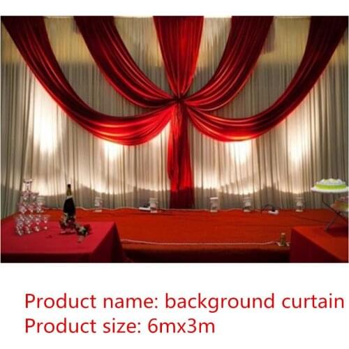 3mx6m Wedding Backdrop with Rainbow Swags Backcloth Party Curtain Celebration Stage Curtain Performance Background wall