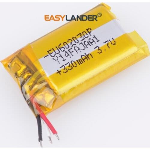 3-wire NTC 602030 3.7V 330mAh Replacement li-Polymer Battery For Smartwatch smart watch battery GPS DVR TOYS MP3