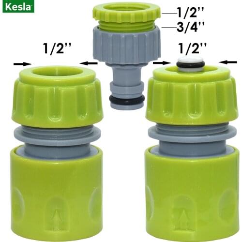 3PCS Quick Tap Water Connector Adapter Fast Coupling Adaptor Drip Tape 1/2"&3/4" Barbed Irrigation Hose Connector Garden Tool