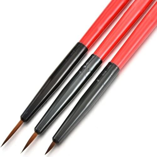 3Pcs/Set Nail Art Liner Painted Brush Thin Stripe Line Drawing Pen DIY UV Gel Tips French Supplies Design Manicure Tool 5/7/11mm