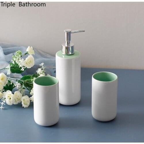 320ml Soap Bottles Ceramic Mouthwash Cup Liquid Shampoo Shower Gel Dispenser Wristband Dispenser Accessories Bathroom Supplies