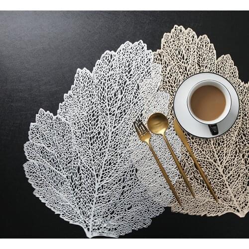 4pcs New Hot PVC Hollow Insulation Coaster Pads Table Bowl Mats Home Christmas Decor Heat Resistant Placemat For Dining Table