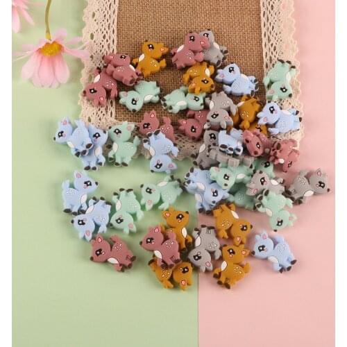 Sunrony 50Pcs Silicone Elk Beads Baby Teeth Care Teething Ring Nipple Chain Accessories DIY Gift Food Grade BPA Free