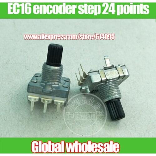 8pcs EC16 encoder with stepping 24 points shank length 15MM knurled shaft