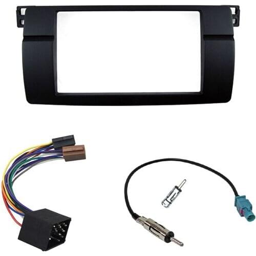 Car Radio Fascia Plate ISO Harness Antenna for BMW 3 Series E46 1998-2005 Dash Kit Facia Stereo Panel Fascia Trim Plate Frame