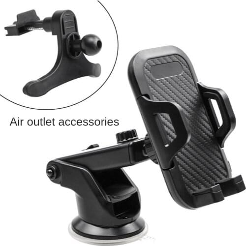 The New Carbon Fiber Car Phone Holder Dashboard Navigation Telescopic Suction Cup Phone Holder Car Air Outlet Bracket 360 Spin