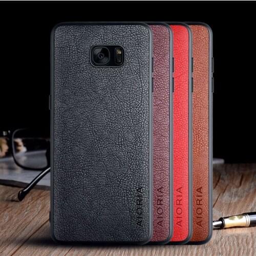 Case for Samsung Galaxy S7 Edge funda luxury Vintage Leather skin coque soft cover for samsung s7 edge case capa