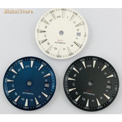 1PCS 31mm sterile blue black silver watch dial fit ETA 2836/2824 DG2813/3804 Miyota 8215 821A 8205 automatic movement P951