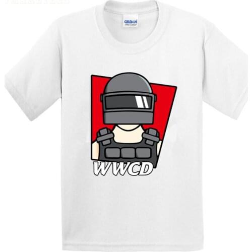Children Player Unknowns Battlegrounds/PUBG Design 100% Cotton T Shirt Boys/girls Funny Short Tops Kids Cool T-shirt, GKT051
