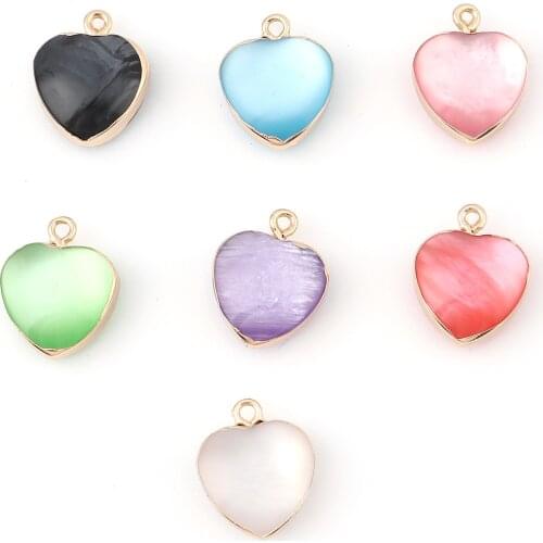 DoreenBeads Retail Heart Charms For Women Jewelry Finidngs Multicolor Heart Charms For diy making Accessories 20mm x 16mm, 2 PCs