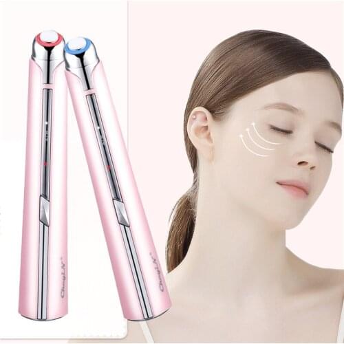 EMS Electric Vibration Heated Eye Face Massager Anti-Ageing Eye Wrinkle Massage Pen Dark Circle Removal Eyes Care Beauty Tools