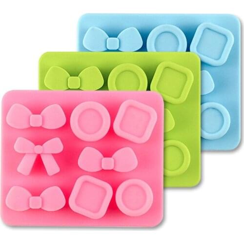 Bow cake mold ice cube tray Silicone Mold Soap Candle Moulds Sugar Craft Tools Bakeware Chocolate Moulds